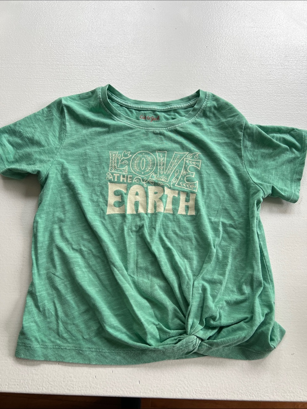 Cat & Jack Green 'Love the Earth' Short Sleeve Tee